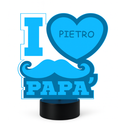 Lampada LED I Love Papà Personalizzabile